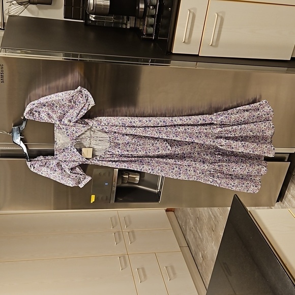 💕FAVORITE DAUGHTER💕 The Mirka Dress ~ Organic Cotton Purple Floral Print 8 NWT - Picture 8 of 14